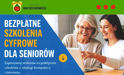 Zdjęcie do Zapraszamy na bezpłatne szkolenia cyfrowe wszystkich senior&oacute;w z Gminy Raciechowice